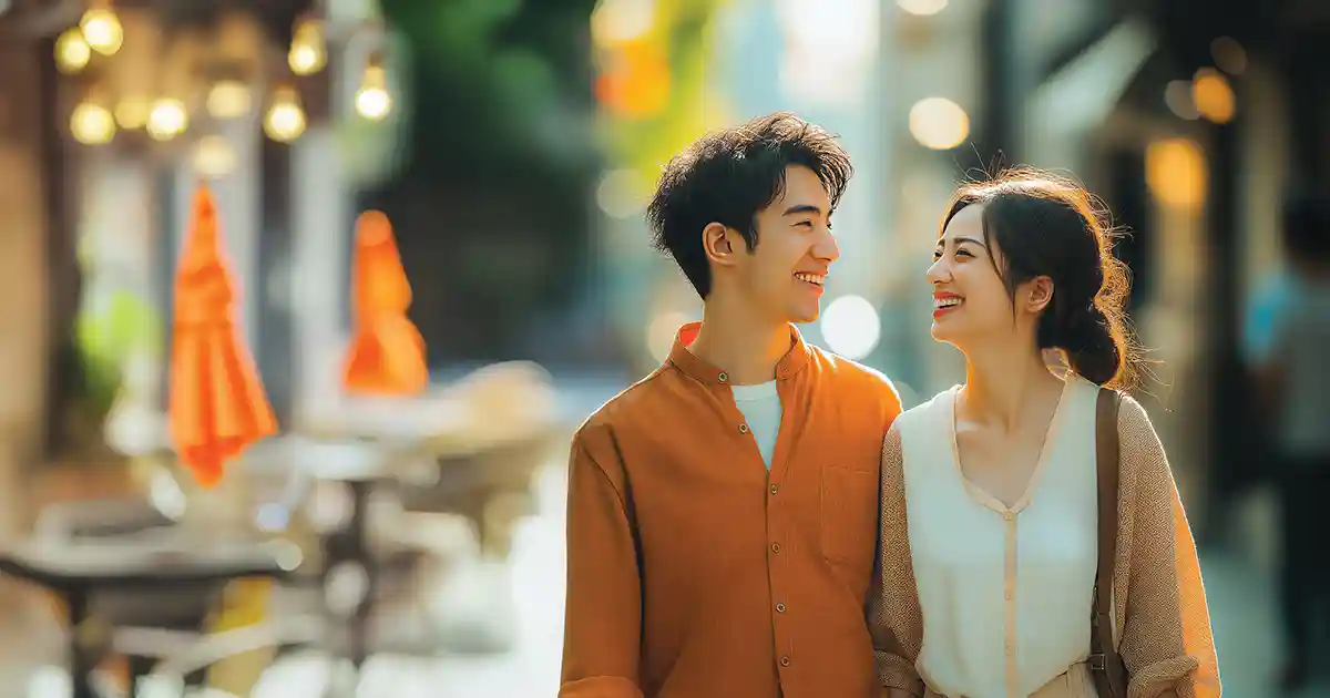 dua orang yang sedang berbelanja  baju bernuansa sustainable fashion
